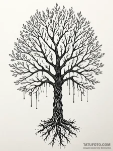 Ice tree growing through bones, ink illustrat... - эскиз тату (№1751432042_0, 02.07.2025 04:54) — Tatufoto.com