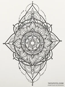 Umbra relic beneath celestial bloom, tattoo d... - эскиз тату (№1751432109_0, 02.07.2025 04:55) — Tatufoto.com