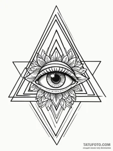 Eye in triangle, tattoo drawing outline, geom... - эскиз тату (№1751434359_0, 02.07.2025 05:32) — Tatufoto.com