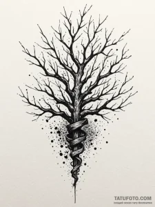 Ethereal roots entwining blade, concept art f... - эскиз тату (№1751436404_0, 02.07.2025 06:06) — Tatufoto.com