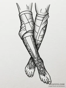 Stockings, tattoo flash sheet design, black a... - эскиз тату (№1751437362_0, 02.07.2025 06:22) — Tatufoto.com