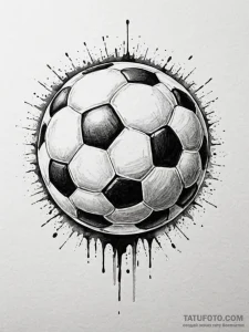 Soccer ball, artistic tattoo sketch, on a cle... - эскиз тату (№1751438033_0, 02.07.2025 06:33) — Tatufoto.com