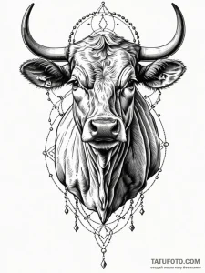 A classic bell on a cow, rural,, tattoo drawi... - эскиз тату (№1751439214_0, 02.07.2025 06:53) — Tatufoto.com