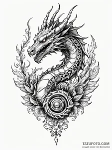 Camshaft from an engine, morphing into a drag... - эскиз тату (№1751440215_0, 02.07.2025 07:10) — Tatufoto.com