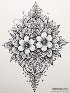 Key hidden beneath spectral bloom, tattoo ske... - эскиз тату (№1751441053_0, 02.07.2025 07:24) — Tatufoto.com