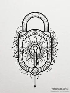 Lock and key (as a pair), tattoo sketch desig... - эскиз тату (№1751441131_0, 02.07.2025 07:25) — Tatufoto.com