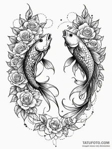 Two fighting fish (siamese fighting fish), ta... - эскиз тату (№1751441865_0, 02.07.2025 07:37) — Tatufoto.com