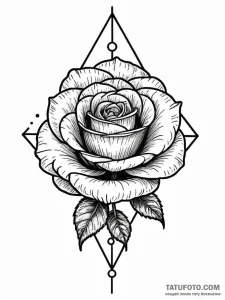 Atomic rose in neon cage, ink illustration fo... - эскиз тату (№1751442734_0, 02.07.2025 07:52) — Tatufoto.com