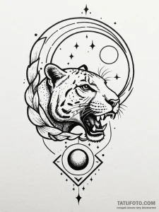 Panther claw beneath eclipsed moon, tattoo li... - эскиз тату (№1751443817_0, 02.07.2025 08:10) — Tatufoto.com