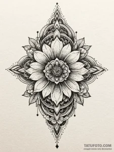 Key within spectral bloom, tattoo flash sheet... - эскиз тату (№1751444431_0, 02.07.2025 08:20) — Tatufoto.com