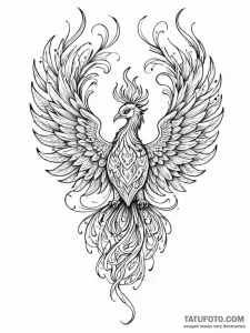 Phoenix breath swirling through void, tattoo... - эскиз тату (№1751446608_0, 02.07.2025 08:56) — Tatufoto.com
