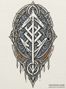 Salt runes carved in stone wall, tattoo sketc... - эскиз тату (№1751447421_0, 02.07.2025 09:10) — Tatufoto.com