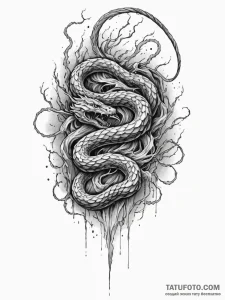 Storm serpent tearing through veil, artistic... - эскиз тату (№1751448961_0, 02.07.2025 09:36) — Tatufoto.com