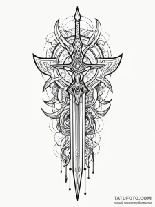 Arcane blade with shifting patterns, ink illu... - эскиз тату (№1751450018_0, 02.07.2025 09:53) — Tatufoto.com