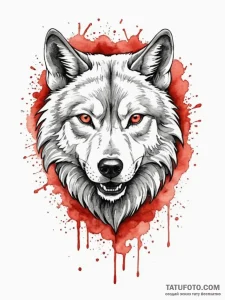 Abyssal wolf emerging from mist, tattoo drawi... - эскиз тату (№1751451696_0, 02.07.2025 10:21) — Tatufoto.com