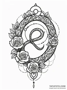 Quartz serpent coiling through runes, concept... - эскиз тату (№1751452449_0, 02.07.2025 10:34) — Tatufoto.com