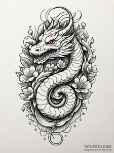Glyph-etched serpent crowned in bone, artisti... - эскиз тату (№1751452584_0, 02.07.2025 10:36) — Tatufoto.com