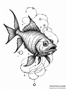 A deep-sea anglerfish with a bioluminescent l... - эскиз тату (№1751452921_0, 02.07.2025 10:42) — Tatufoto.com