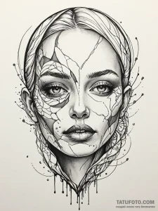 Dark mirror swallowing reflection, artistic t... - эскиз тату (№1751453321_0, 02.07.2025 10:48) — Tatufoto.com