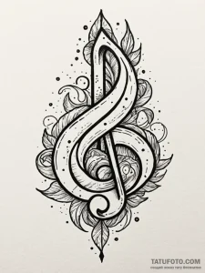 Music note, single and elegant, tattoo sketch... - эскиз тату (№1751453454_0, 02.07.2025 10:50) — Tatufoto.com