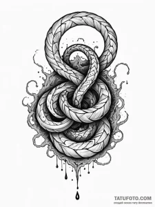 Obsidian serpent coiling through void, artist... - эскиз тату (№1751454677_0, 02.07.2025 11:11) — Tatufoto.com