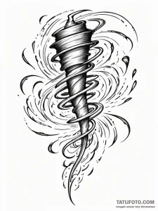 Tornado of swirling souls, ink illustration f... - эскиз тату (№1751454744_0, 02.07.2025 11:12) — Tatufoto.com