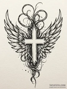 Glyph-etched wings crowned in roots, artistic... - эскиз тату (№1751455270_0, 02.07.2025 11:21) — Tatufoto.com
