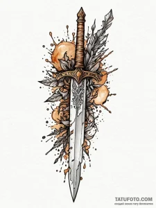 Dagger from fractured seal, concept art for t... - эскиз тату (№1751456236_0, 02.07.2025 11:37) — Tatufoto.com
