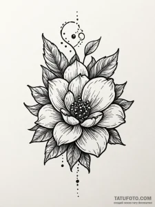 M, ink illustration for tattoo, professional... - эскиз тату (№1751457428_0, 02.07.2025 11:57) — Tatufoto.com