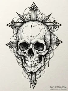 Wired jaw of a skull, chattering silently, ta... - эскиз тату (№1751457961_0, 02.07.2025 12:06) — Tatufoto.com