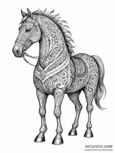 The trojan horse, concept art for tattoo, sty... - эскиз тату (№1751458310_0, 02.07.2025 12:11) — Tatufoto.com
