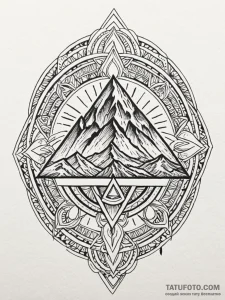 Volcano, dormant, symbolizing immense power h... - эскиз тату (№1751458450_0, 02.07.2025 12:14) — Tatufoto.com