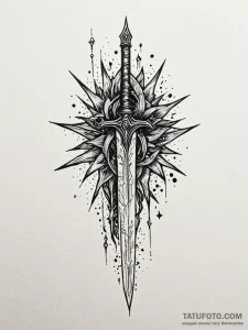 Shattered sword being reforged in starlight,... - эскиз тату (№1751458786_0, 02.07.2025 12:19) — Tatufoto.com