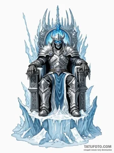 Lich king on a throne of ice and bone - эскиз тату (№1751467239_0, 02.07.2025 14:40) — Tatufoto.com
