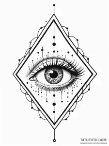 Fractured relic beneath spectral eye, tattoo... - эскиз тату (№1751467769_0, 02.07.2025 14:49) — Tatufoto.com