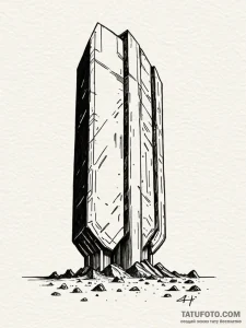 The monolith from 2001: a space odyssey, tatt... - эскиз тату (№1751467835_0, 02.07.2025 14:50) — Tatufoto.com