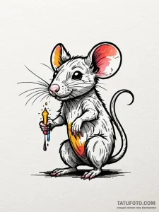 Rat, tattoo sketch design, vibrant colors, fu... - эскиз тату (№1751468812_0, 02.07.2025 15:06) — Tatufoto.com