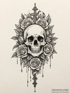 Opal beads falling through air, tattoo line a... - эскиз тату (№1751468889_0, 02.07.2025 15:08) — Tatufoto.com