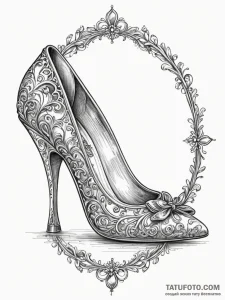 Glass slipper from cinderella, with a crack i... - эскиз тату (№1751469133_0, 02.07.2025 15:12) — Tatufoto.com