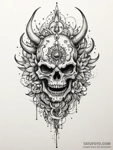Quartz helm devouring celestial bloom, tattoo... - эскиз тату (№1751471205_0, 02.07.2025 15:46) — Tatufoto.com