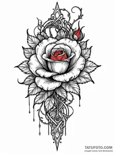 Armored gauntlet gripping thorned rose, ink i... - эскиз тату (№1751473131_0, 02.07.2025 16:18) — Tatufoto.com
