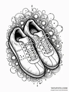 A classic bowling shoes, distinct,, ink illus... - эскиз тату (№1751473541_0, 02.07.2025 16:25) — Tatufoto.com