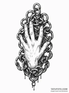 Corrupted chains grasping void, tattoo sketch... - эскиз тату (№1751474439_0, 02.07.2025 16:40) — Tatufoto.com