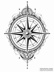 Mariner's compass, reliable and true, tattoo... - эскиз тату (№1751474521_0, 02.07.2025 16:42) — Tatufoto.com
