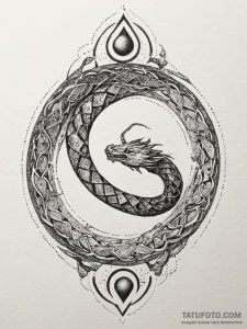 Eclipse serpent twisting through runes, artis... - эскиз тату (№1751474930_0, 02.07.2025 16:48) — Tatufoto.com