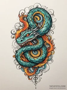 Haunted serpent through spectral rift, tattoo... - эскиз тату (№1751475397_0, 02.07.2025 16:56) — Tatufoto.com