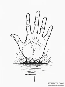 Ghostly hand reaching out from a foggy lake,... - эскиз тату (№1751475463_0, 02.07.2025 16:57) — Tatufoto.com