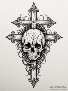 Entwined roots clutching skull, tattoo drawin... - эскиз тату (№1751475910_0, 02.07.2025 17:05) — Tatufoto.com
