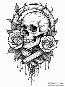 Knot of roots through bone relic, tattoo flas... - эскиз тату (№1751476315_0, 02.07.2025 17:11) — Tatufoto.com