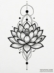 Unalome symbol ending in a lotus flower, tatt... - эскиз тату (№1751476895_0, 02.07.2025 17:21) — Tatufoto.com